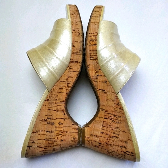Nickels 'Mars Cream' WEDGE SLIDE Sandals 8.5 - Picture 3 of 13